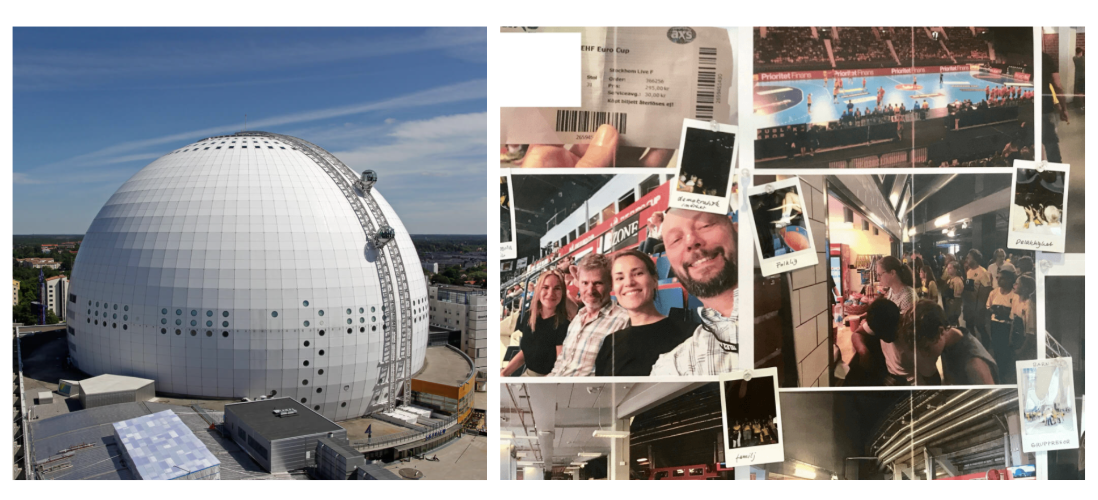 Kollage av bilder från behovsinventering för uppdraget Globen 2.0.