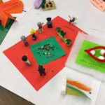 Prototyp i papper och lego som gestaltar en idé om samverkansskolor, inom Openlabs uppdrag med forskargruppen Intensivsvenska.